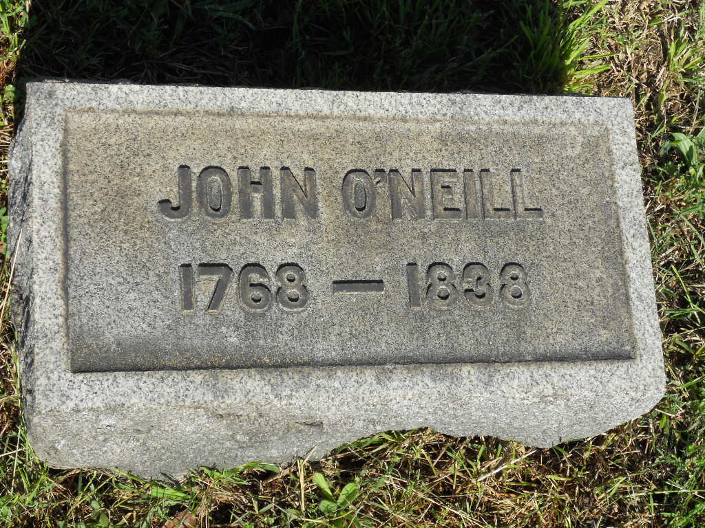 john o'neill, grave marker, 1768-1838, defender of havre de grace md