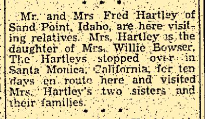 Fred Ada Hartley travel 1952